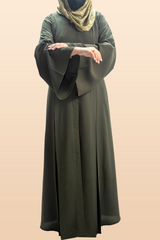 Plaited Box Front Gown - Green