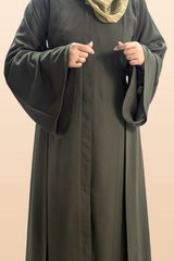 Plaited Box Front Gown - Green