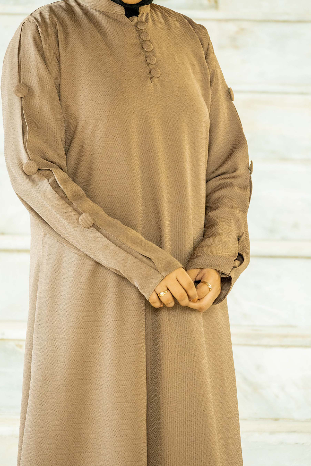 Self Designed Maxi Abaya - Khaaki Fawn