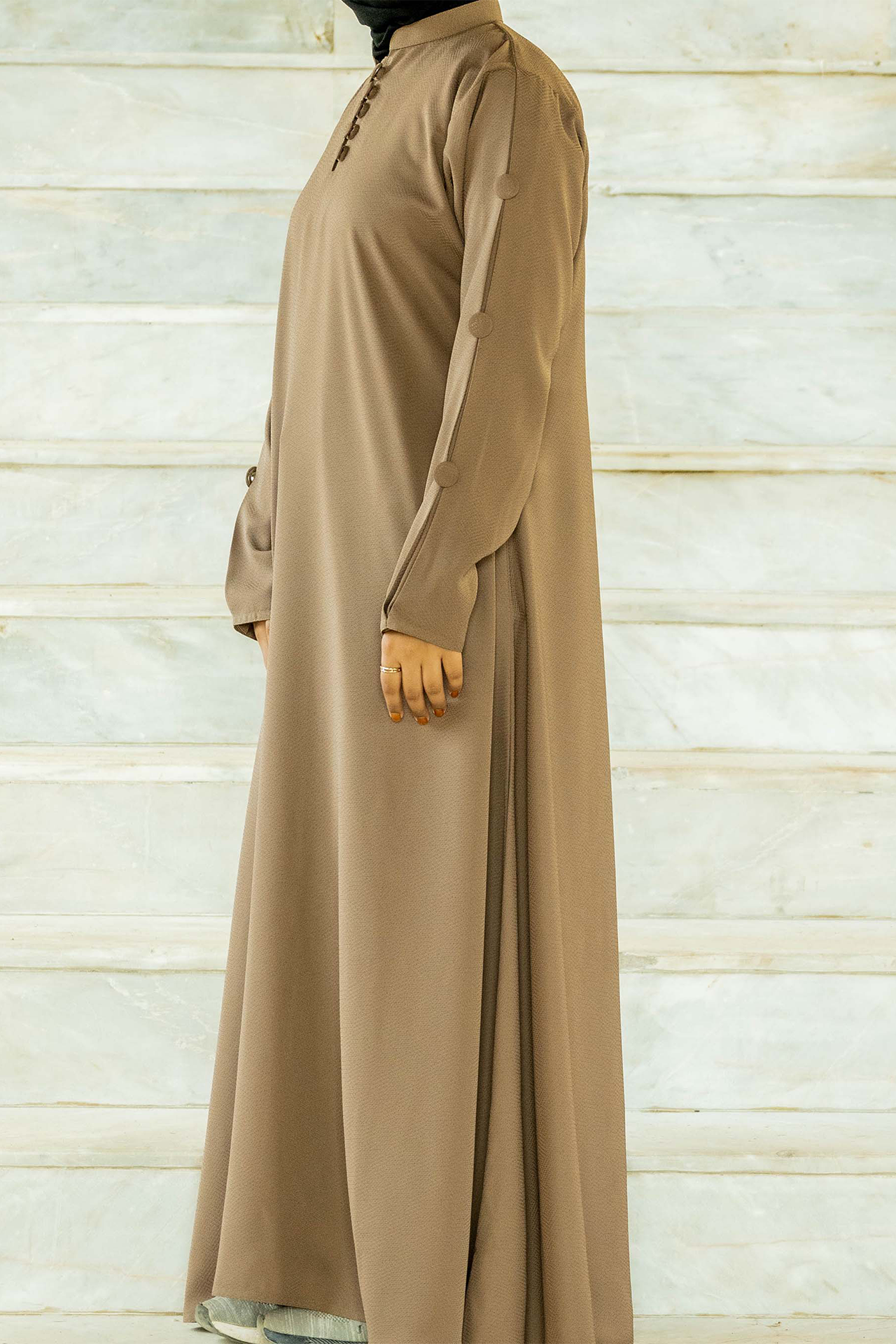 Self Designed Maxi Abaya - Khaaki Fawn