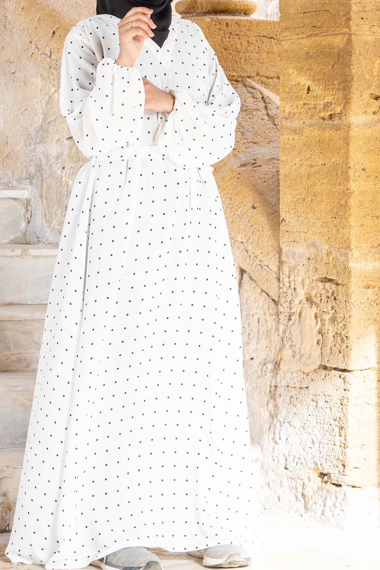 Dotted Printed Maxi - Black