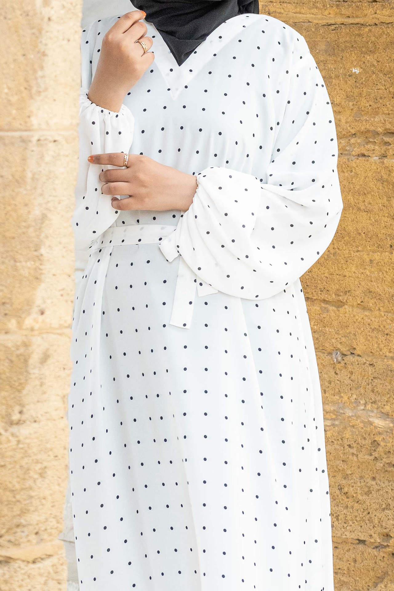 Dotted Printed Maxi - Black